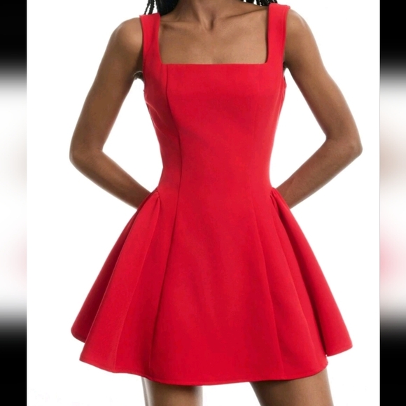 Valentine's Day Red Ruched Waist Mini Dress - Picture 1 of 4